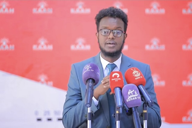 Ambassador Barkhad Mohamed Kaariye Secretary for Foreign Affairs of the opposition KAAH Party