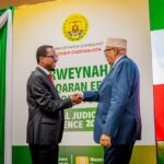 Somaliland President Abdirahman Irro with Aadan Haji Ali Ahmed Chief Justice of Somalilands Supreme Court