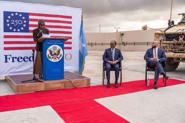 President Hassan Sheikh Attends U.S. Embassy Independence Day Event Amid U.S. Decision to End UNSOS Support