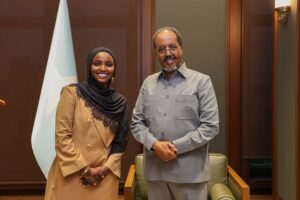 Minnesota Mayor Nadia Mohamed Pledges Stronger U.S.-Somalia Ties During Mogadishu Visit 11 President Hassan Sheikh Hosts Minnesota Mayor Nadia Mohamed at Villa Somalia 1