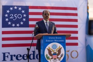 President Hassan Sheikh Attends U.S. Embassy Independence Day Event Amid U.S. Decision to End UNSOS Support. 10 President Hassan Sheikh Marks U.S. Independence Day in Mogadishu Amid Changing U.S. Somalia Relations