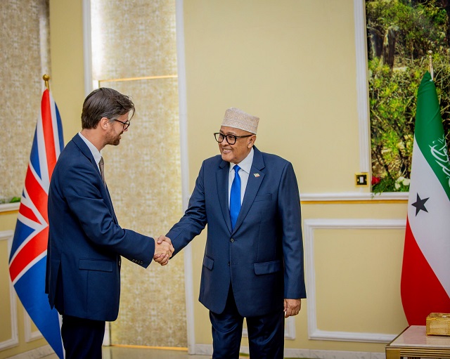 Somaliland President Irro Meets UK Ambassador to Strengthen Strategic Partnership
