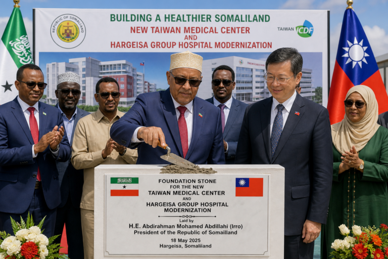 Foundation stone laying ceremony for the new Taiwan Medical Center and Hargeisa Group Hospital, led by President Abdillahi