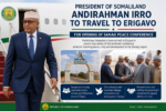 President Andirrahman Irro arrives for the opening of the Sanag Peace Conference in Erigavo, emphasizing peace and unity