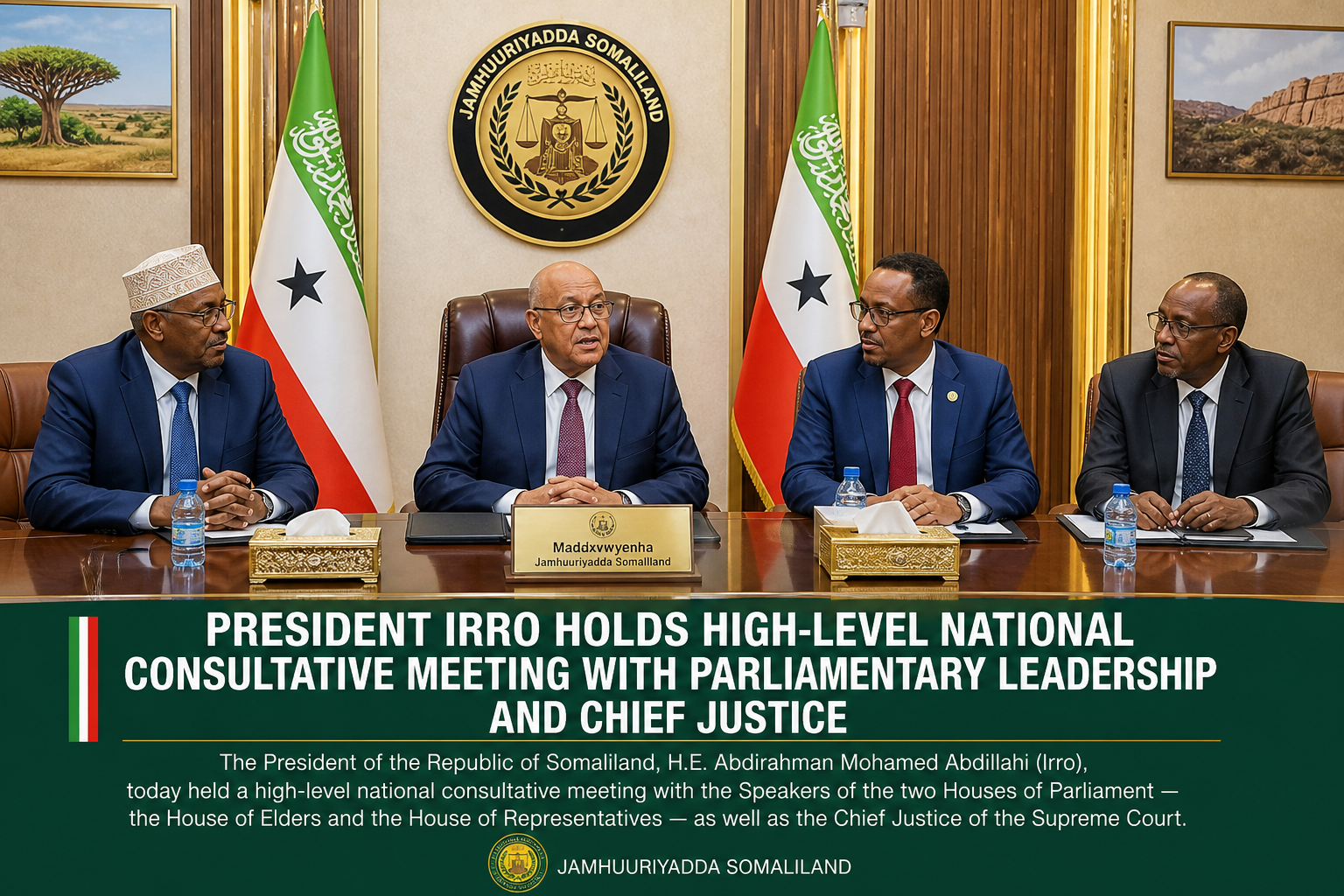 President Irro meets with parliamentary leaders and the Chief Justice for a high-level consultative meeting