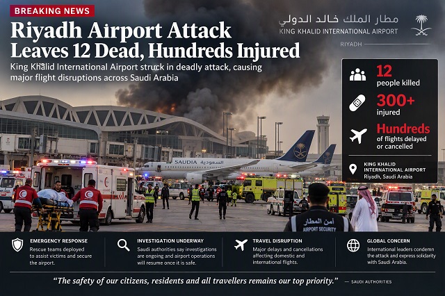Attack Leaves 12 Dead Disrupts Hundreds of Flights
