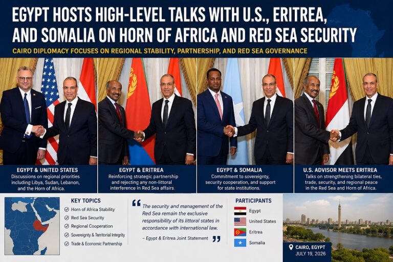 Egypt Intensifies Horn of Africa Diplomacy as U.S., Eritrea and Somalia Hold High-Level Cairo Talks on Red Sea Security. 9 Egypt Intensifies Horn of Africa Diplomacy as U.S. Eritrea and Somalia Hold High Level Cairo Talks on Red Sea Security