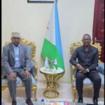 H.E. Osman Doubad Ambassador of Djibouti to Somalia received H.E. Ahmed Moallim Fiqi Minister of Defence of the Federal Republic of Somalia at the Embassy of Djibouti in Mogadishu