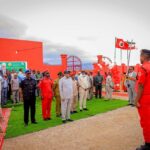 President Irro at fire fighter station