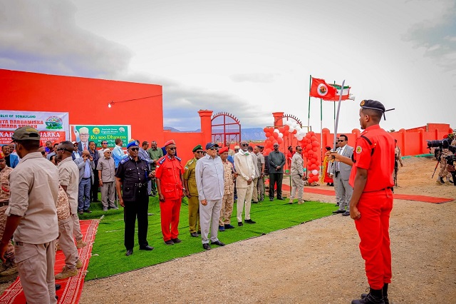 President Irro at fire fighter station