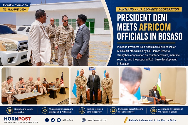Puntland President Deni Meets AFRICOM Officials in Bosaso