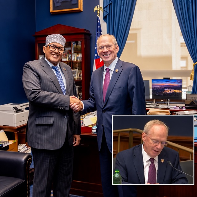 Somaliland President Abdirahman Mohamed Abdullahi known as President Irro meets U.S. Rep. John Rose in Washington
