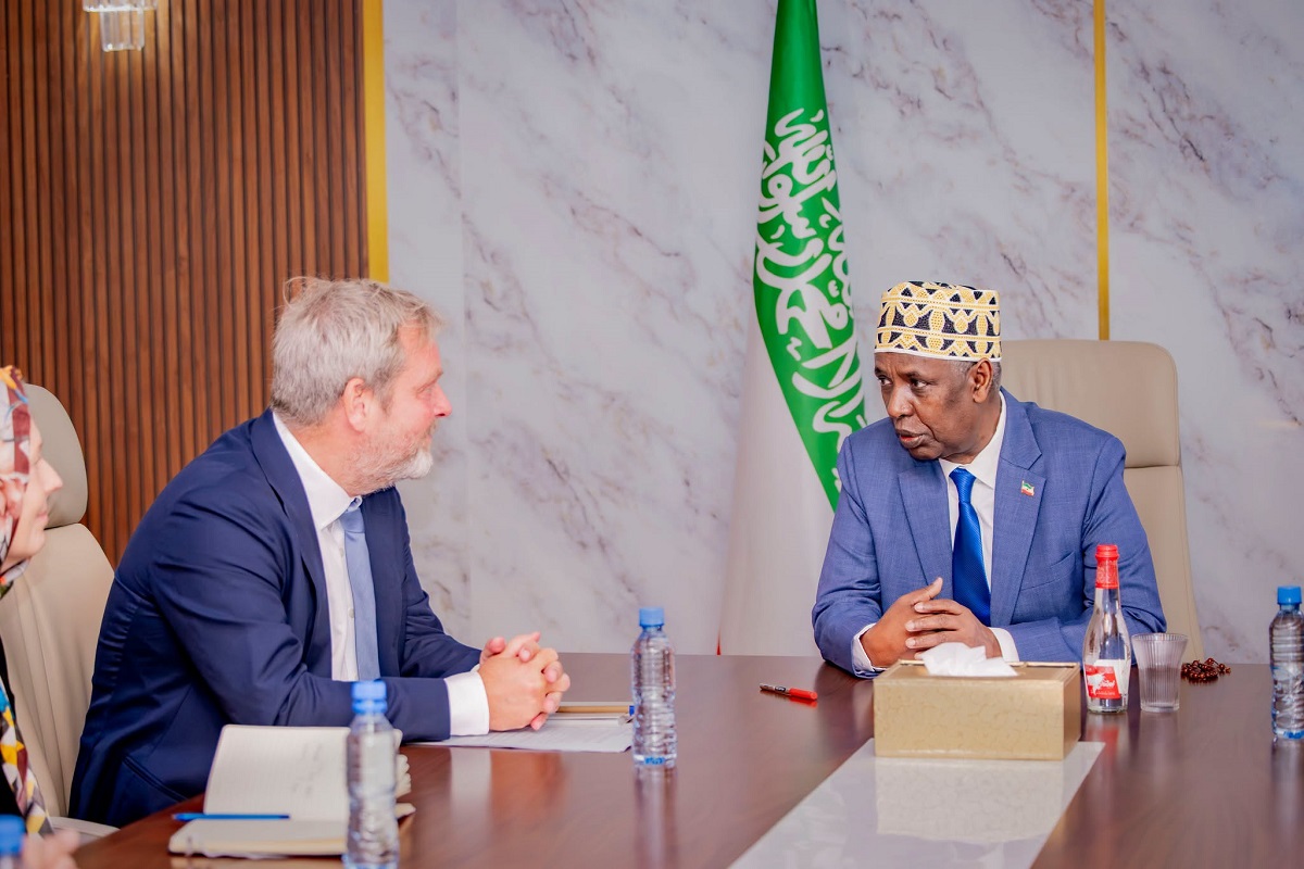 Somaliland Vice President Mohamed Ali Aw Abdi who is serving as acting president held talks with Denmarks Ambassador to Somalia and Somaliland Steen Sonne Andersen