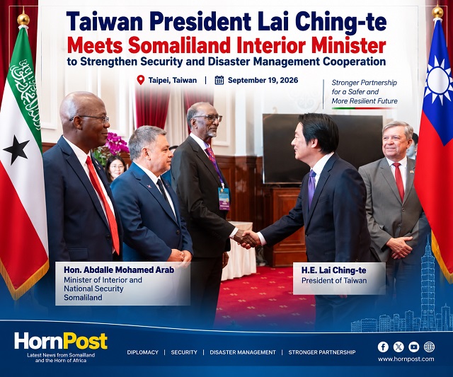 Taiwan President Lai Ching te Meets Somaliland Interior Minister Abdalle Mohamed Arab