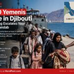 Yemeni refugees arrive in Djibouti after crossing the Bab alMandab Strait as fighting intensifies along Yemens western coast