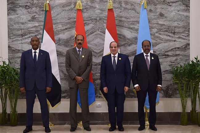 leaders of Egypt Somalia Eritrea Sudan summit