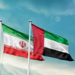 uae and iran flags